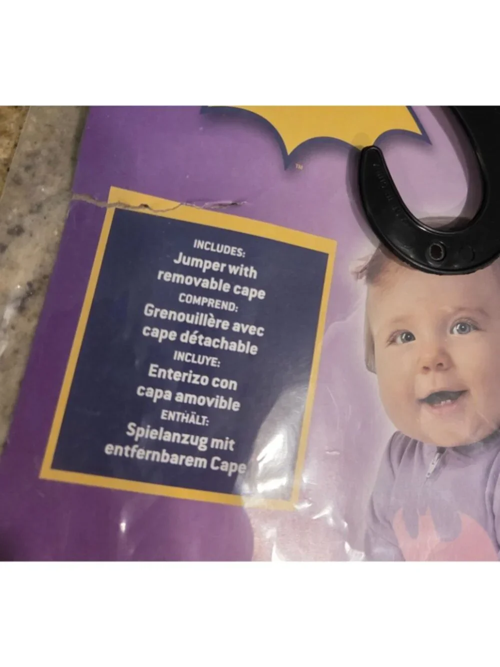 New! Batgirl Costume with Cape Size 0-6 months Pink Purple